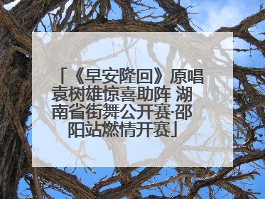 《早安隆回》原唱袁树雄惊喜助阵 湖南省街舞公开赛·邵阳站燃情开赛