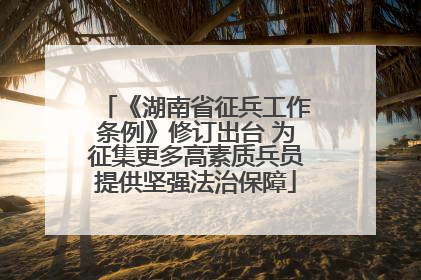 《湖南省征兵工作条例》修订出台 为征集更多高素质兵员提供坚强法治保障