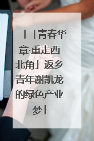 「青春华章·重走西北角」返乡青年谢凯龙的绿色产业梦