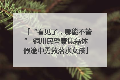 “看见了，哪能不管” 铜川民警秦焦磊休假途中勇救落水女孩