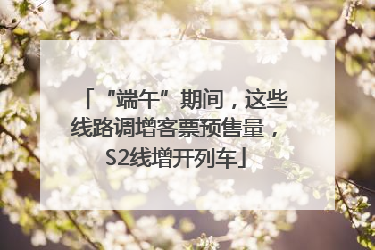 “端午”期间，这些线路调增客票预售量，S2线增开列车