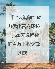 “云调解”助力优化营商环境，20天远程化解百万工程欠款纠纷