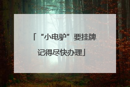 “小电驴”要挂牌 记得尽快办理