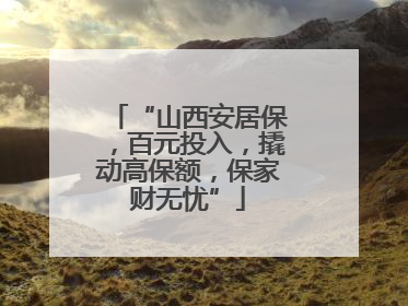 “山西安居保，百元投入，撬动高保额，保家财无忧”