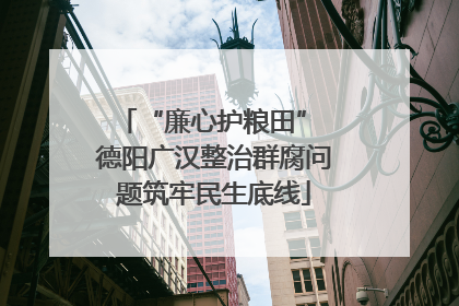 “廉心护粮田” 德阳广汉整治群腐问题筑牢民生底线