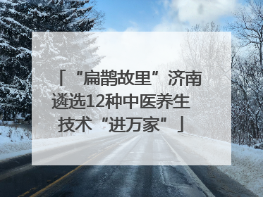 “扁鹊故里”济南遴选12种中医养生技术“进万家”