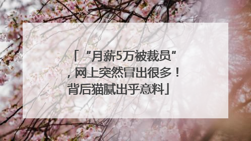 “月薪5万被裁员”，网上突然冒出很多！背后猫腻出乎意料