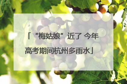 “梅姑娘”近了 今年高考期间杭州多雨水