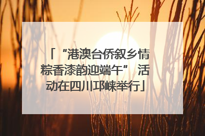 “港澳台侨叙乡情 粽香漆韵迎端午” 活动在四川邛崃举行