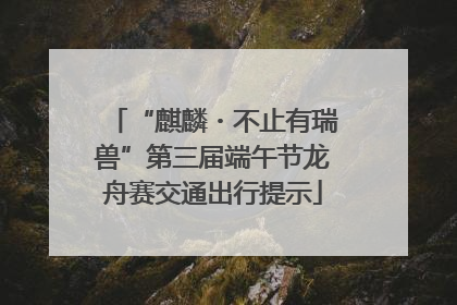 “麒麟・不止有瑞兽”第三届端午节龙舟赛交通出行提示