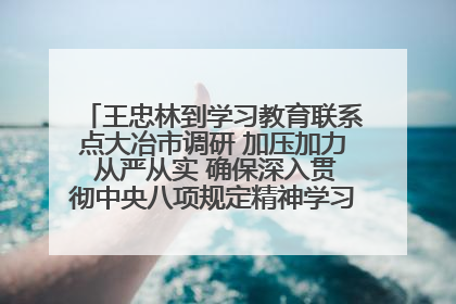 王忠林到学习教育联系点大冶市调研 加压加力 从严从实 确保深入贯彻中央八项规定精神学习教育取得实效