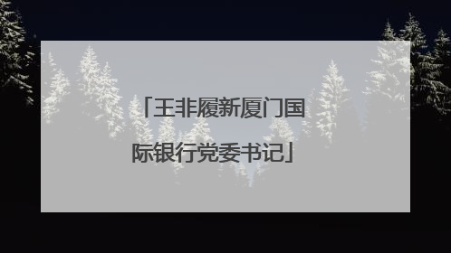 王非履新厦门国际银行党委书记