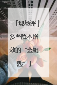 现场评｜多些降本增效的“金钥匙”