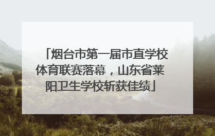 烟台市第一届市直学校体育联赛落幕，山东省莱阳卫生学校斩获佳绩