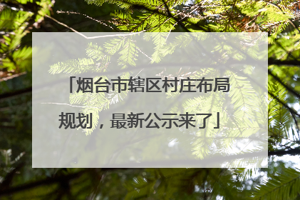 烟台市辖区村庄布局规划，最新公示来了