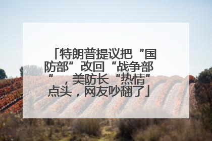 特朗普提议把“国防部”改回“战争部”，美防长“热情”点头，网友吵翻了