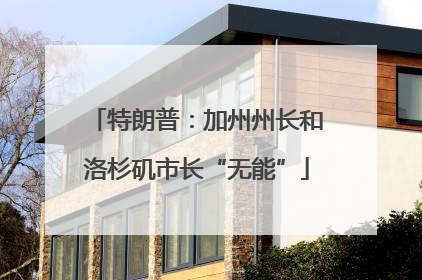 特朗普：加州州长和洛杉矶市长“无能”