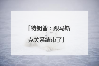 特朗普：跟马斯克关系结束了
