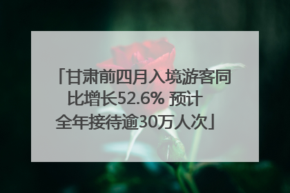甘肃前四月入境游客同比增长52.6% 预计全年接待逾30万人次