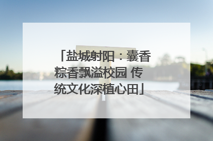 盐城射阳：囊香粽香飘溢校园 传统文化深植心田