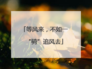 等风来，不如一“骑”追风去