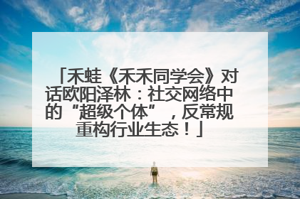 禾蛙《禾禾同学会》对话欧阳泽林：社交网络中的“超级个体”，反常规重构行业生态！