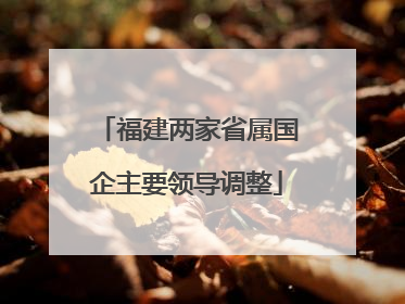 福建两家省属国企主要领导调整