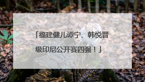 福建健儿谭宁、韩悦晋级印尼公开赛四强！