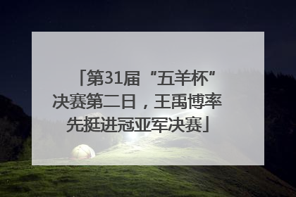 第31届“五羊杯”决赛第二日，王禹博率先挺进冠亚军决赛