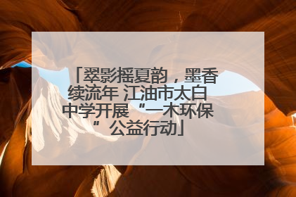 翠影摇夏韵，墨香续流年 江油市太白中学开展“一木环保”公益行动