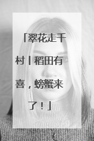 翠花走千村丨稻田有喜，螃蟹来了！