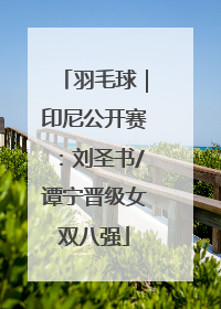 羽毛球｜印尼公开赛：刘圣书/谭宁晋级女双八强