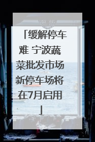 缓解停车难 宁波蔬菜批发市场新停车场将在7月启用