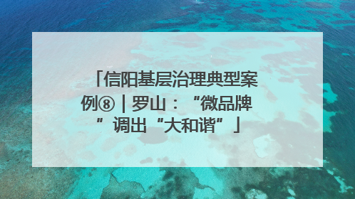 信阳基层治理典型案例⑧｜罗山：“微品牌”调出“大和谐”