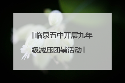 临泉五中开展九年级减压团辅活动