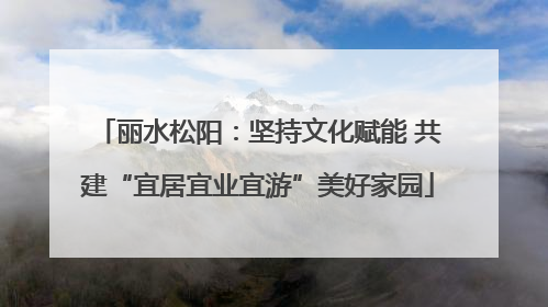 丽水松阳：坚持文化赋能 共建“宜居宜业宜游”美好家园