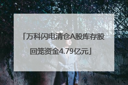 万科闪电清仓A股库存股 回笼资金4.79亿元