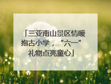 三亚南山景区情暖抱古小学，“六一”礼物点亮童心