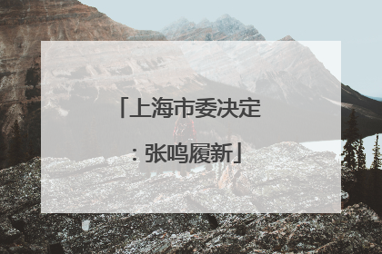 上海市委决定：张鸣履新