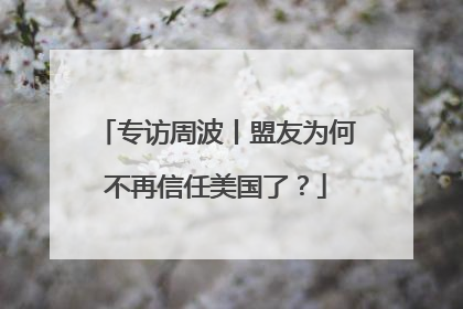 专访周波丨盟友为何不再信任美国了？