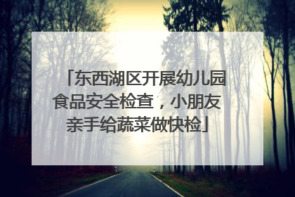 东西湖区开展幼儿园食品安全检查，小朋友亲手给蔬菜做快检