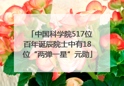 中国科学院517位百年诞辰院士中有18位“两弹一星”元勋