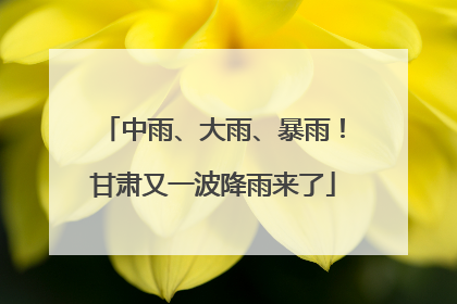 中雨、大雨、暴雨！甘肃又一波降雨来了