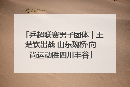 乒超联赛男子团体｜王楚钦出战 山东魏桥·向尚运动胜四川丰谷