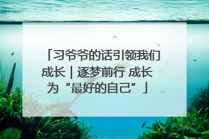 习爷爷的话引领我们成长｜逐梦前行 成长为“最好的自己”
