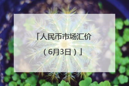 人民币市场汇价（6月3日）