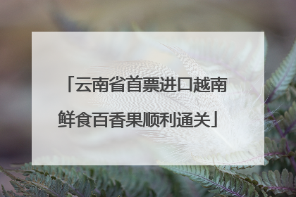 云南省首票进口越南鲜食百香果顺利通关