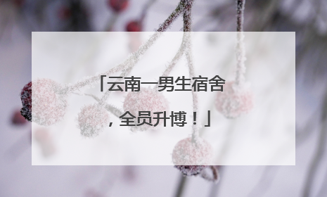 云南一男生宿舍，全员升博！