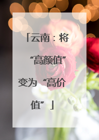 云南：将“高颜值”变为“高价值”