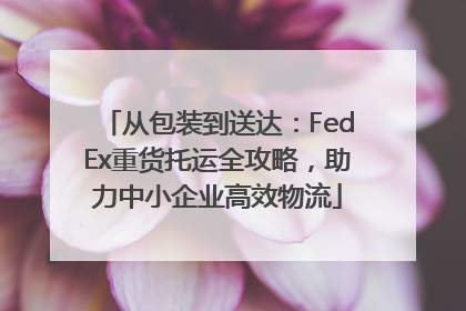 从包装到送达：FedEx重货托运全攻略，助力中小企业高效物流